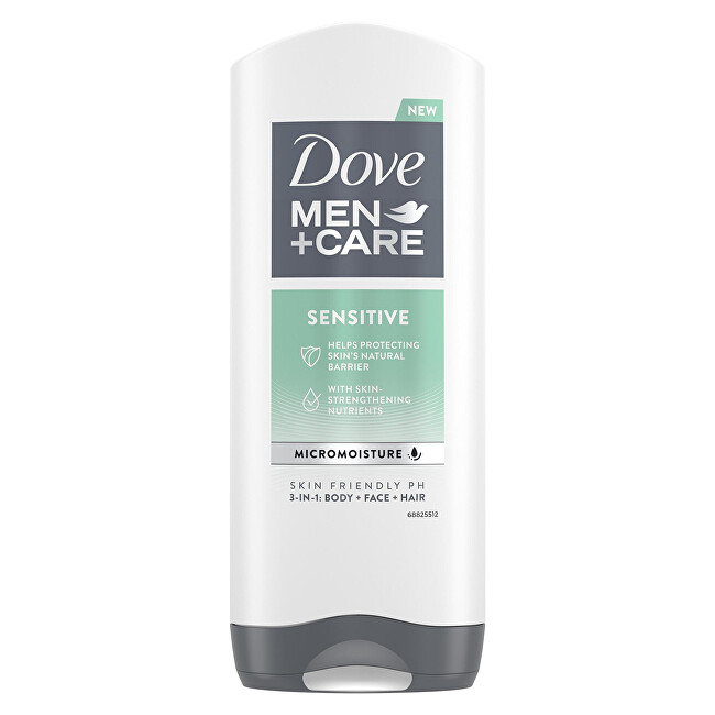 Dove Men + Care Sensitiv e Men´s Body, Face and Hair (3 in 1 Shower Gel) 250ml šampūnas