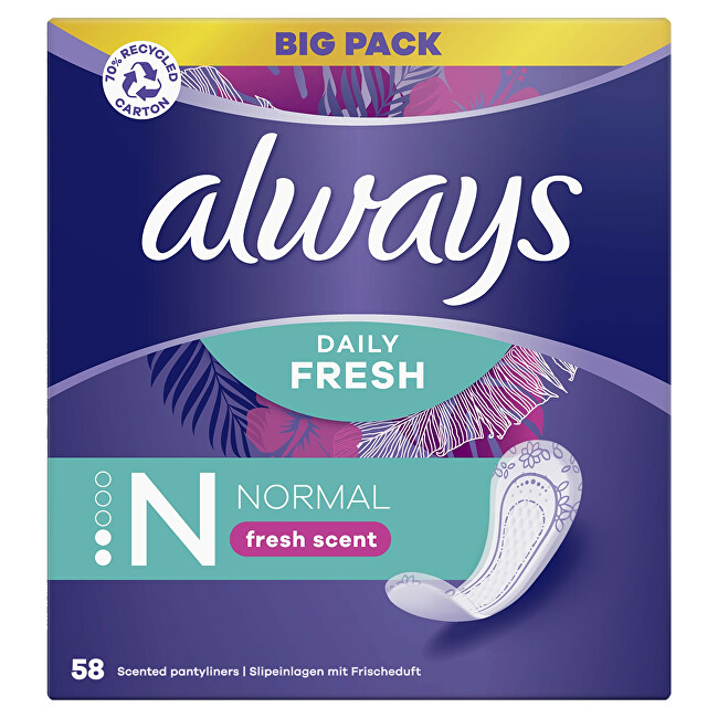 Always Normal Deo Panty Liners 58 pcs Intymios higienos priemonė