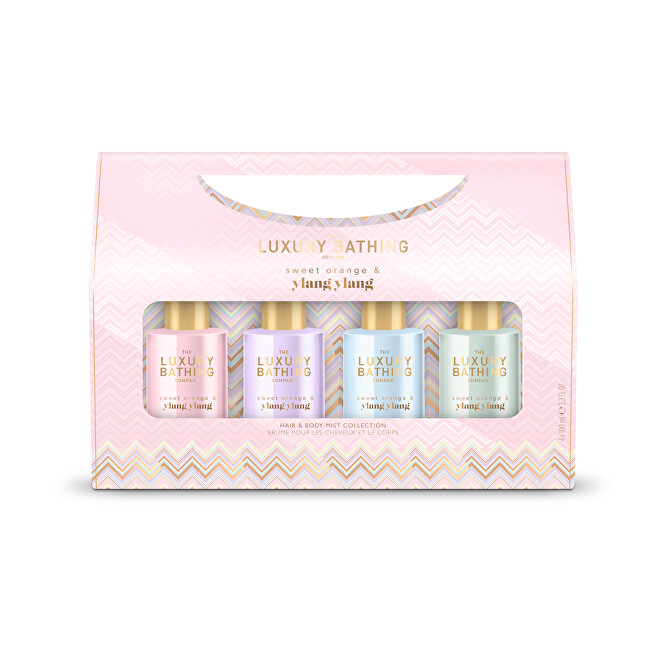 Grace Cole Gift set of body and hair mists Orange & Ylang Ylang 4 pcs nenuplaunama plaukų priežiūros priemonė Grace Cole Gift set of body and hair mists Orange & Ylang Ylang 4 pcs nenuplaunama plaukų priežiūros priemonė
