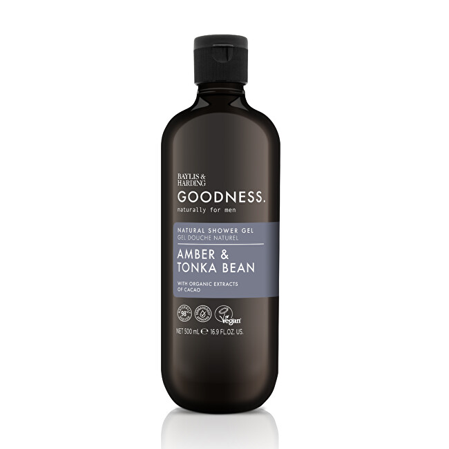 Baylis & Harding Goodness Mens Amber & Tonka Beans Shower Gel 500 ml 500ml Vyrams