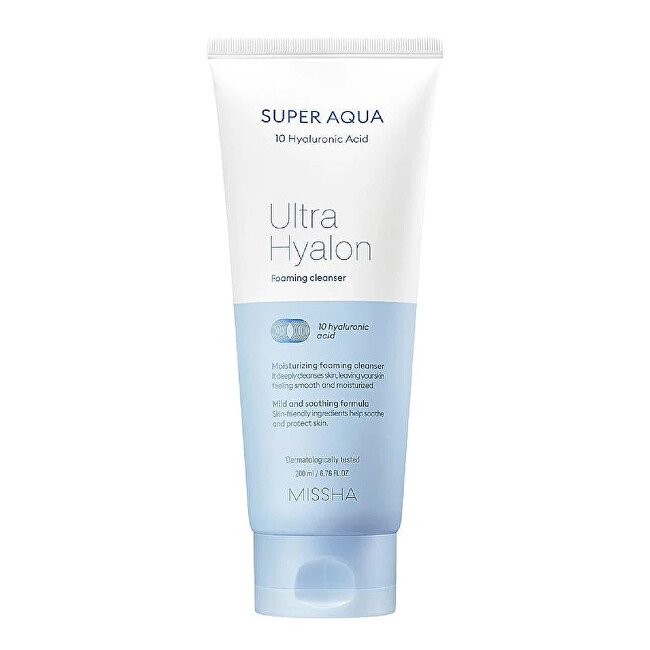 Missha Super Aqua Ultra Hyalron Foaming Cleanser 200 ml 200ml makiažo valiklis