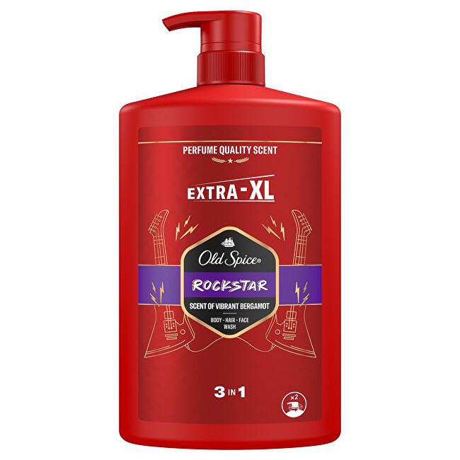 Old Spice Shower gel 3 in 1 Rockstar Body, Hair, Face Wash 1000ml šampūnas Old Spice Shower gel 3 in 1 Rockstar Body, Hair, Face Wash 1000ml šampūnas