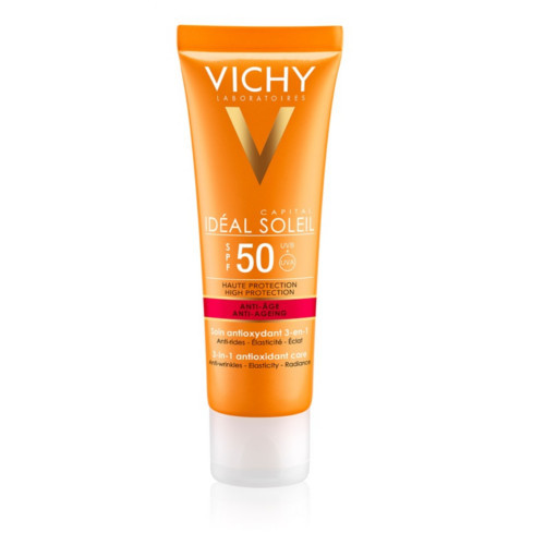 Vichy Anti-wrinkle sunscreen SPF 50+ Ideal Soleil Anti-Age 50 ml 50ml veido apsauga