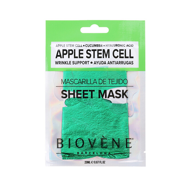 Biovene Anti-wrinkle sheet mask Apple Stem Cell Mask 20 ml 20ml vietinės priežiūros priemonė