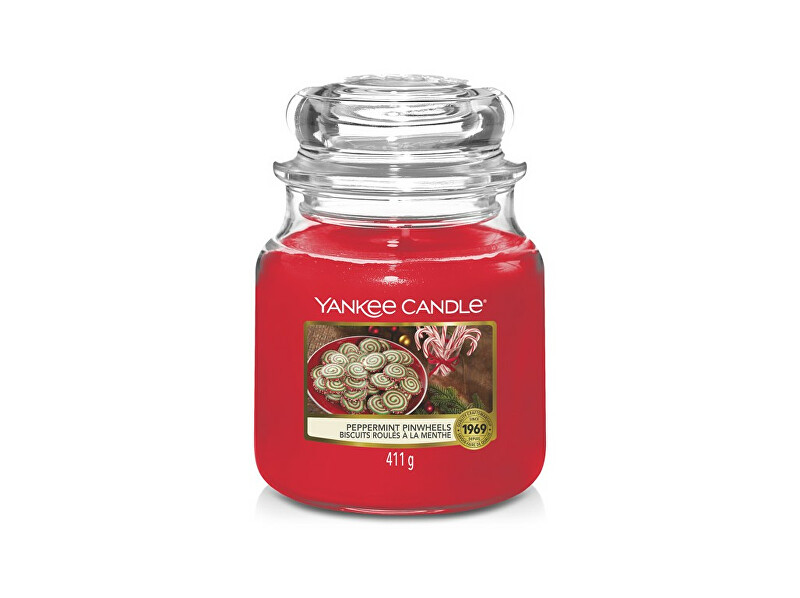 Yankee Candle Aromatic candle Classic medium Peppermint Pinwheels 411 g Kvepalai Unisex