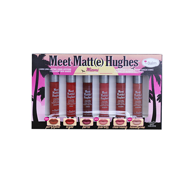 TheBalm Set of six Meet Matte Hughes Long Lasting Liquid Lipsticks - Miami Moterims