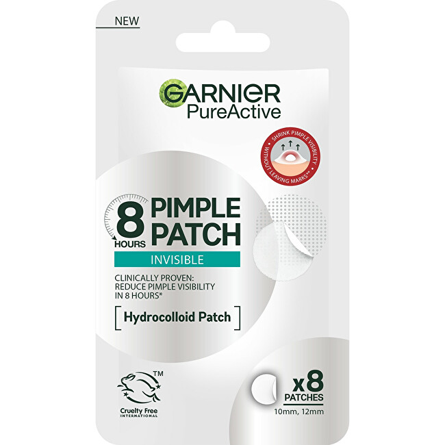 Garnier Hydrocolloid invisible patches with BHA for skin imperfections Pure Active (Pimple Patch) 8 pcs vietinės priežiūros priemonė