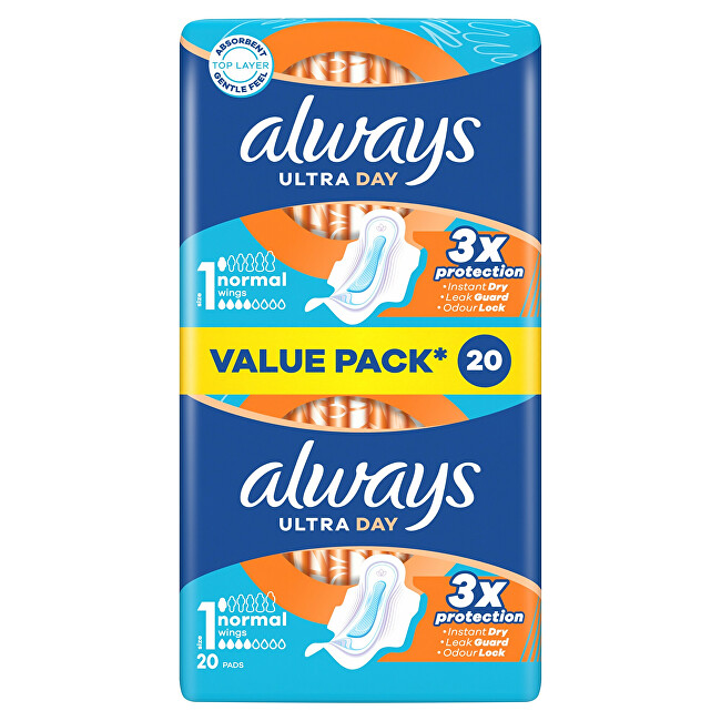 Always Ultra Day Normal Duo sanitary napkins 20 pcs Intymios higienos priemonė