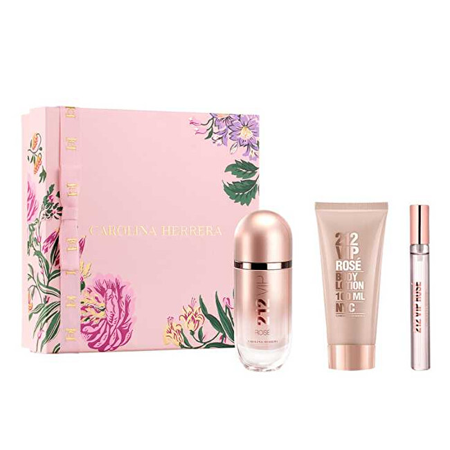 Carolina Herrera 212 VIP Ros&eacute; - EDP 80 ml + tělov&eacute; ml&eacute;ko 100 ml + EDP 10 ml 80ml Kvepalai Moterims