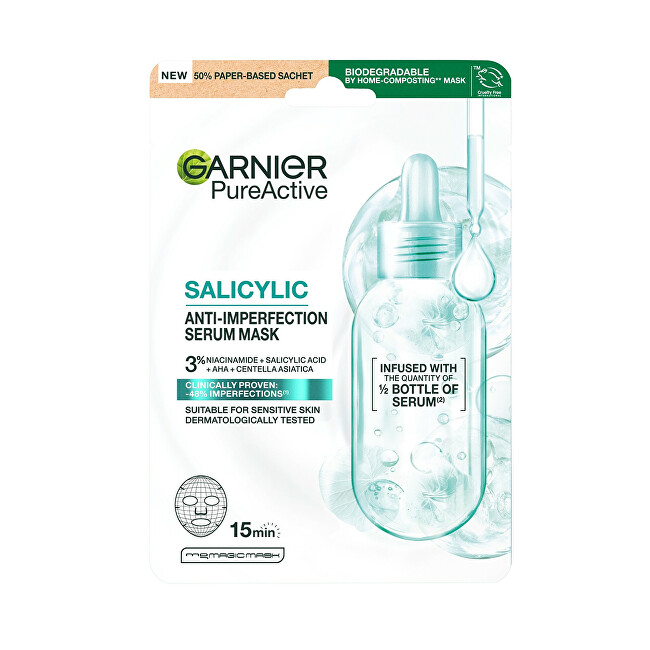 Garnier Anti-blemish mask Salicylic Serum Mask 1 pc vietinės priežiūros priemonė