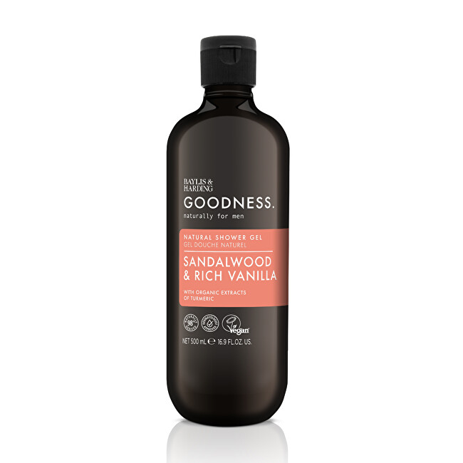 Baylis & Harding Goodness Mens Shower Gel Sandalwood & Vanilla 500 ml 500ml Vyrams