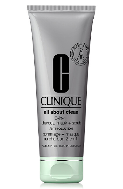 Clinique Detox mask and peeling All About Clean (2-in-1 Charcoal Mask + Scrub) 100ml makiažo valiklis
