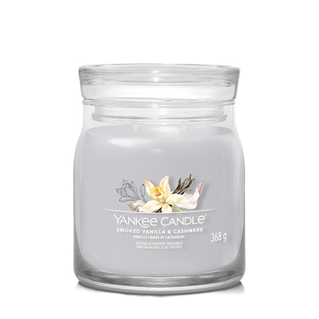 Yankee Candle Aromatic candle Signature glass medium Smoked Vanilla & Cashmere 368 g Kvepalai Unisex