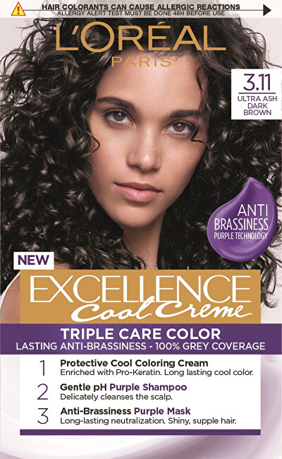 L´Oréal Paris Excellence Cool Creme permanent hair color 4.11 plaukų dažai