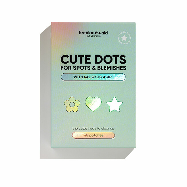 Breakout+aid Cute Dots topical acne treatment patches 48 pcs vietinės priežiūros priemonė