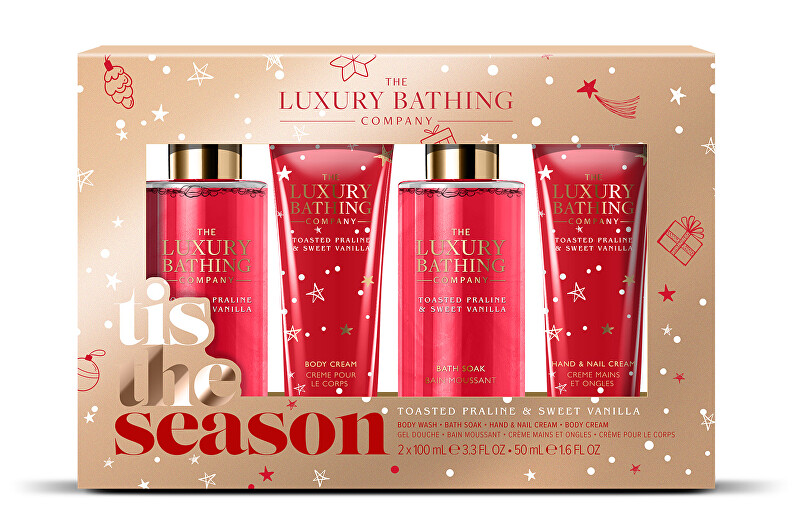 The Luxury Bathing Company Praline & Vanilla body care gift set 4 pcs Moterims