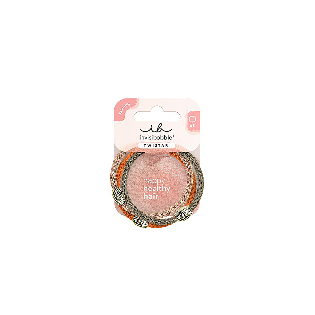 Invisibobble Twistar Orange Affaire hair tie 3 pcs plaukų aksesuaras Invisibobble Twistar Orange Affaire hair tie 3 pcs plaukų aksesuaras