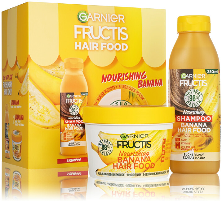 Garnier Fructis Hair Food Banana nourishing care gift set for dry hair šampūnas
