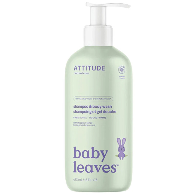 Attitude Baby Leaves Apple Baby Body Soap and Shampoo 473 ml 473ml &scaron;ampūnas