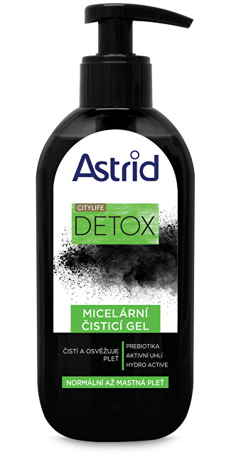 Astrid Micellar cleansing gel for normal to oily skin Detox 200 ml 200ml makiažo valiklis