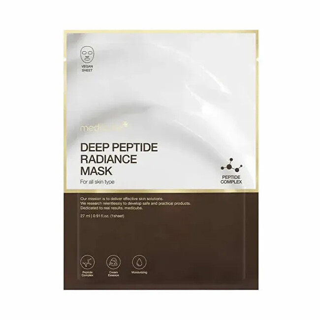 Medicube Brightening face mask Deep Peptide Radiance Mask 27 ml 27ml Moterims
