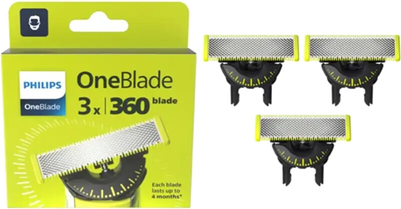 Philips OneBlade 360 QP430/50 Full Body Replacement Blades 3 pcs skustuvo galvutė