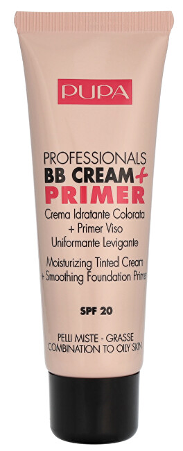PUPA Milano BB Cream and Foundation 2in1 BB Cream+Primer (Moisturizing Tinted Cream) 50 ml 001 Nude CC kremas