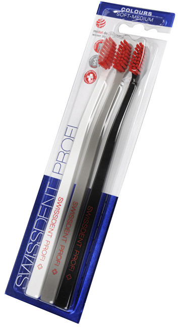 Swissdent Colours Soft-Medium Toothbrush 3 pcs dantų &scaron;epetėlis