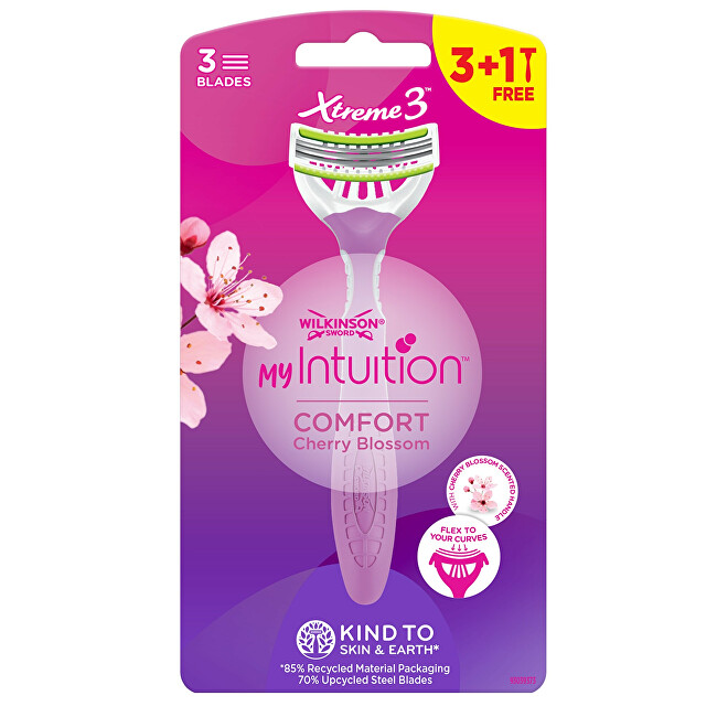 Wilkinson Sword Disposable razor for women My Intuition Comfort Cherry Blossom 3 + 1 pc Moterims