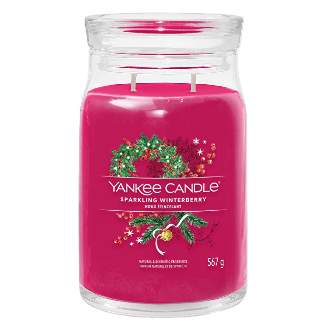 Yankee Candle Signature scented candle glass large Sparkling Winterberry 567 g kvepianti žvakė