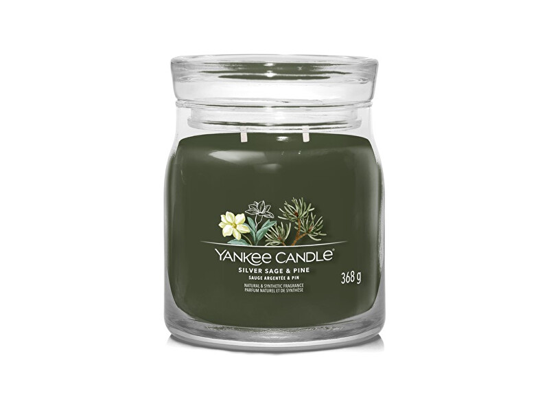 Yankee Candle Aromatic candle Signature glass medium Silver Sage & Pine 368 g Kvepalai Unisex