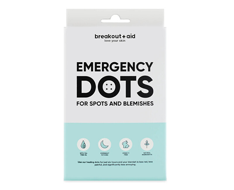 Breakout+aid Patches for sensitive skin prone to acne Emergency Dots 72 pcs vietinės priežiūros priemonė