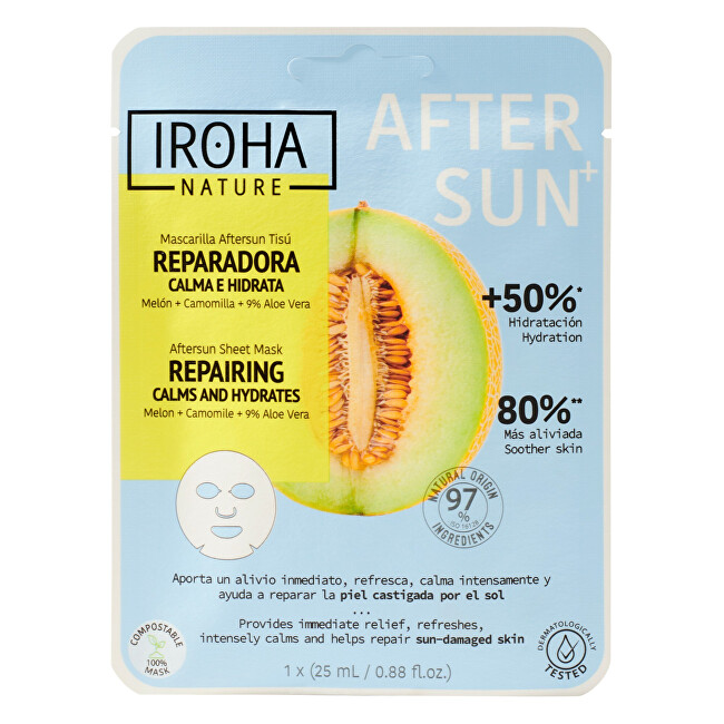 Iroha Regenerating mask Repairing Aftersun Face Sheet Mask 25 ml 25ml vietinės priežiūros priemonė
