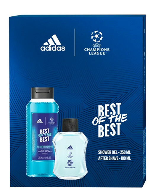 Adidas UEFA Best Of The Best - voda po holení 100 ml + sprchový gel 250 ml 100ml UEFA Best Of The Best - voda po holení 100 ml + sprchový gel 250 ml Kvepalai Vyrams Rinkinys