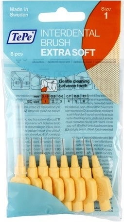 TePe Soft interdental brushes eXRate 8 pieces 0,45 mm orange tarpdančių siūlas