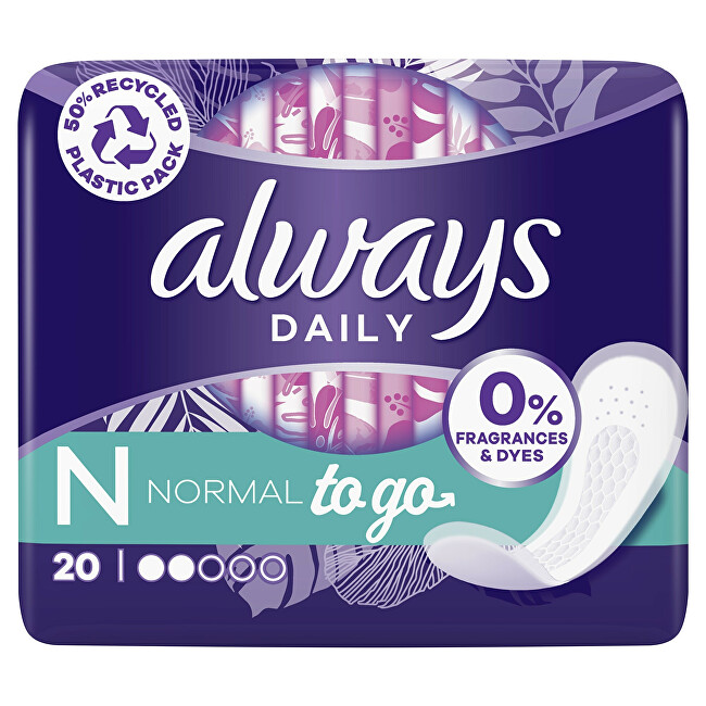 Always Panty liners To Go Normal 20 pcs Intymios higienos priemonė
