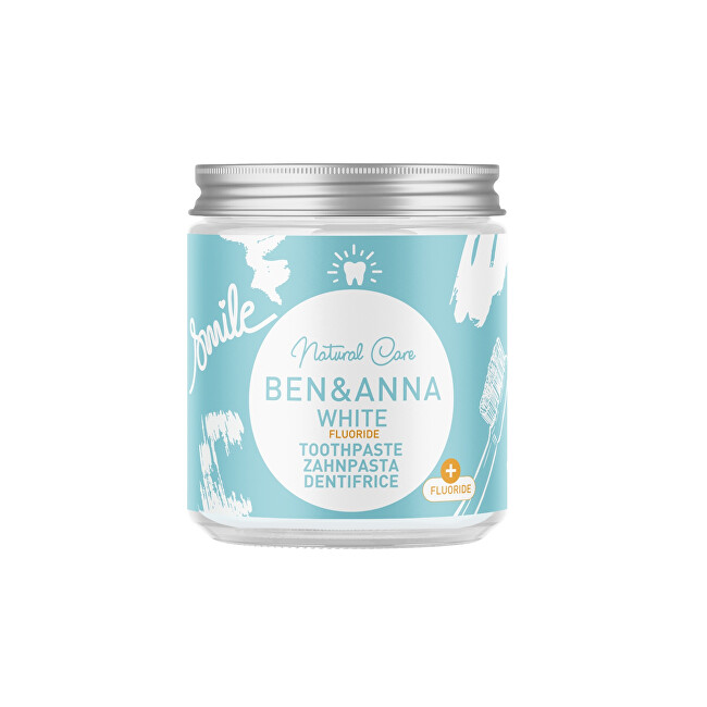 BEN & ANNA Toothpaste in glass White+ Fluoride Toothpaste 100 ml 100ml dantų pasta
