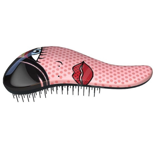 Dtangler Hair brush with Red Lip / Eye handle plaukų šepetys