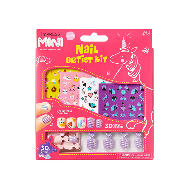 Kiss Self-adhesive nails for children imPRESS Kids Nail Artist Kit priemonė nagams