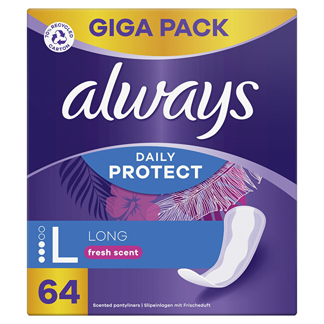 Always Panty liners Daily Protect Long Fresh Scent 64 pcs Intymios higienos priemonė
