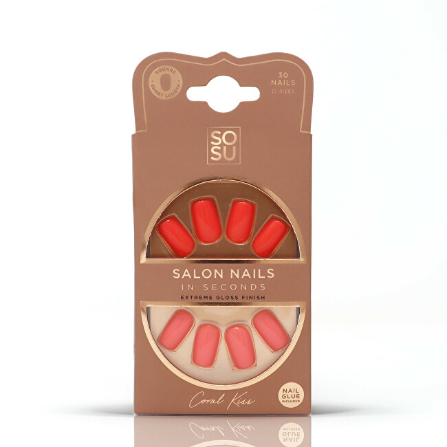 SOSU Cosmetics Artificial nails Coral Kiss (Salon Nails) 30 pcs priemonė nagams
