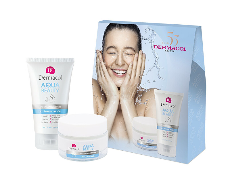 Dermacol Aqua Beauty skin care gift set makiažo valiklis