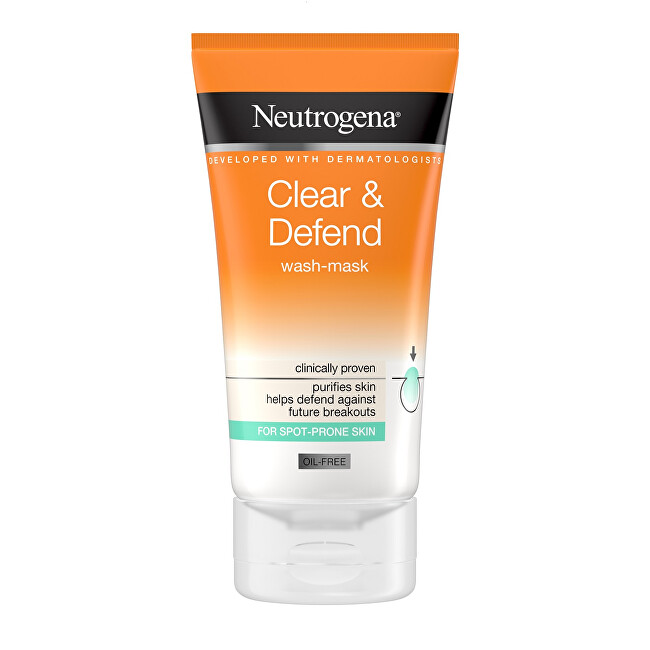 Neutrogena Clear & Defend Cleansing Mask (Wash-Mask) 150 ml 150ml makiažo valiklis