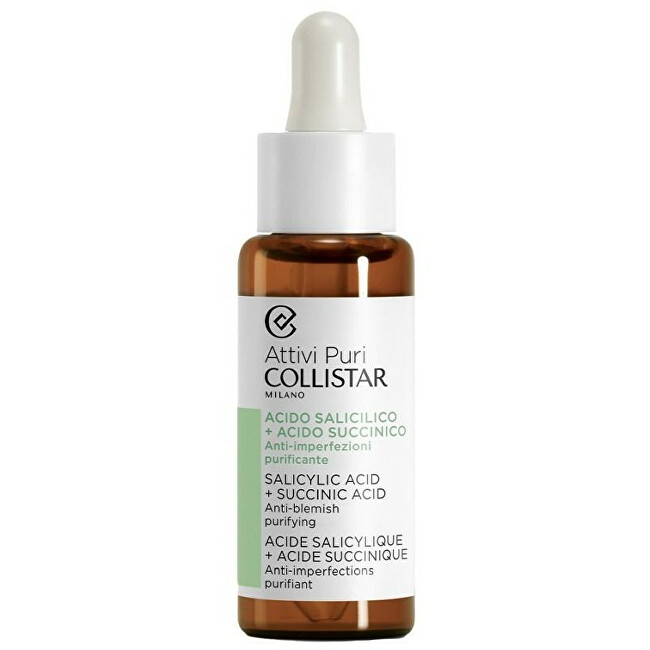 Collistar Skin serum Attivi Puri Salicylic Acid + Succinic Acid 30 ml 30ml vietinės priežiūros priemonė