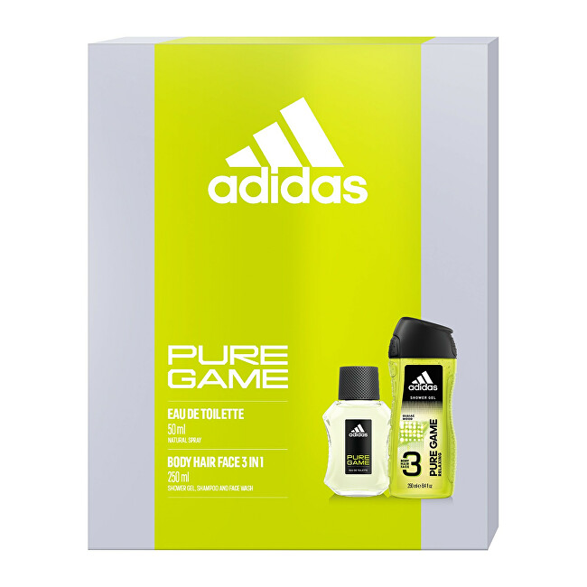 Adidas Pure Game - toaletní voda s rozprašovačem 50 ml + sprchový gel 250 ml 50ml Pure Game - toaletní voda s rozprašovačem 50 ml + sprchový gel 250 ml Kvepalai Vyrams Rinkinys
