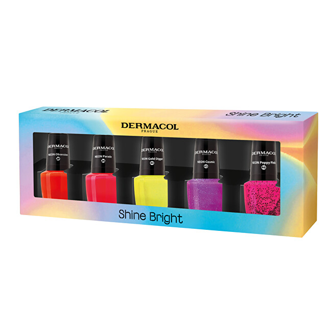 Dermacol Shine Bright Neon Nail Polish Set priemonė nagams