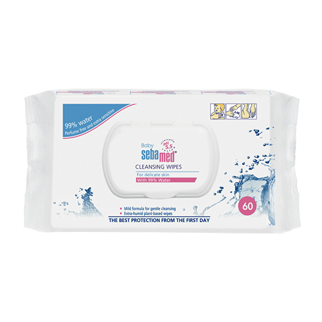 SebaMed Wet wipes for children with 99% water Baby (Cleansing Wipes) 60 pcs