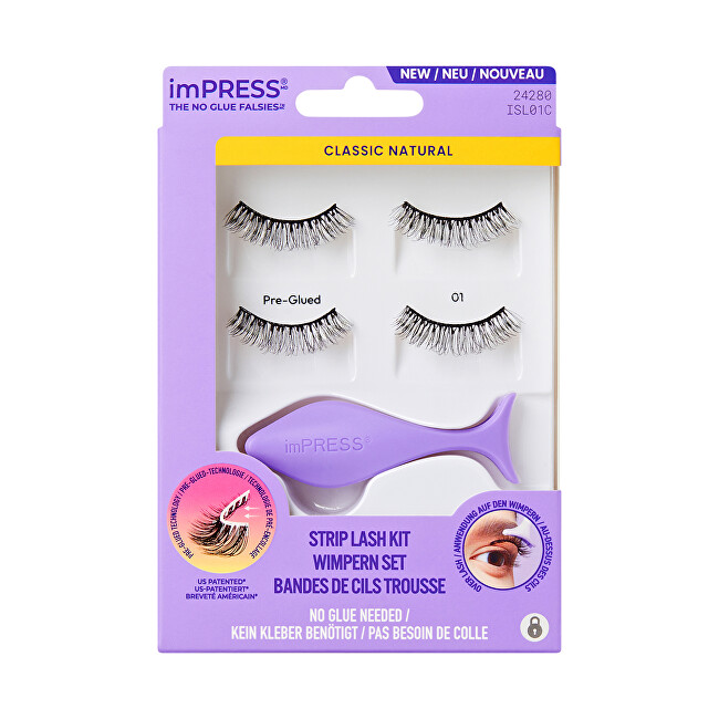 Kiss imPRESS No Glue Strip Lash 01 blakstienų tušas Kiss imPRESS No Glue Strip Lash 01 blakstienų tušas