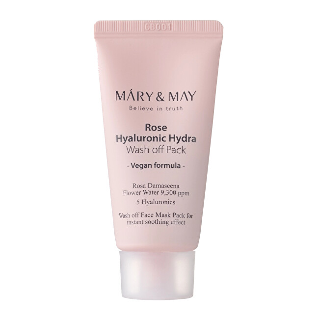 MARY & MAY Rose Hyaluronic Hydra Wash Off Pack Cleansing Mask 30 g makiažo valiklis