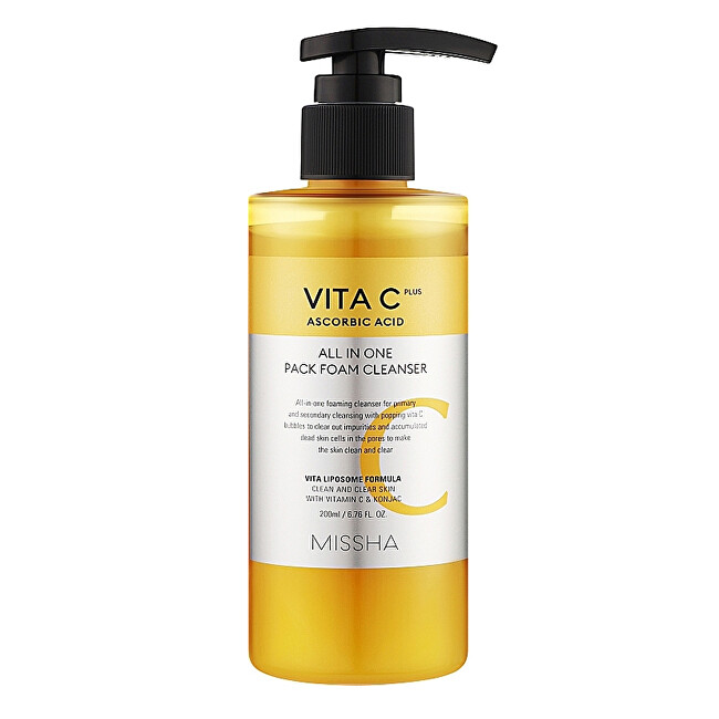 Missha Cleansing foam Vita C Plus All In One Foam Cleanser 200 ml 200ml vietinės priežiūros priemonė Missha Cleansing foam Vita C Plus All In One Foam Cleanser 200 ml 200ml vietinės priežiūros priemonė